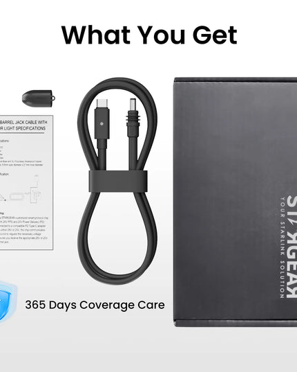 STARGEAR Mini 140W USB-C to DC Power Cable with LED for Starlink Mini 2m / 5m