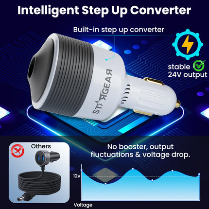 STARGEAR Mini Car Adapter 12-24V 60W Step-Up Converter