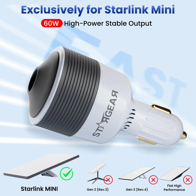 STARGEAR Mini Car Adapter 12-24V 60W Step-Up Converter