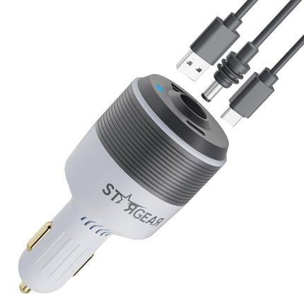 STARGEAR Mini 3-IN-1 Ultra Boost Car Adapter 12-24V 60W with Dual USB