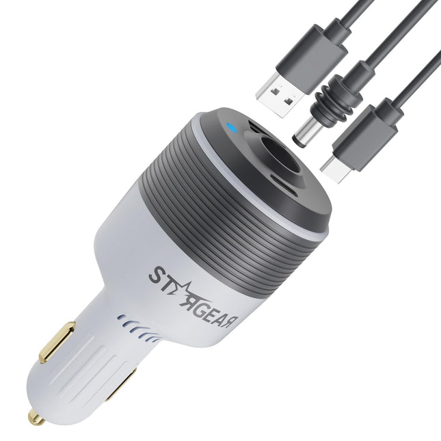 STARGEAR Mini 3-IN-1 Ultra Boost Car Adapter 12-24V 60W with Dual USB