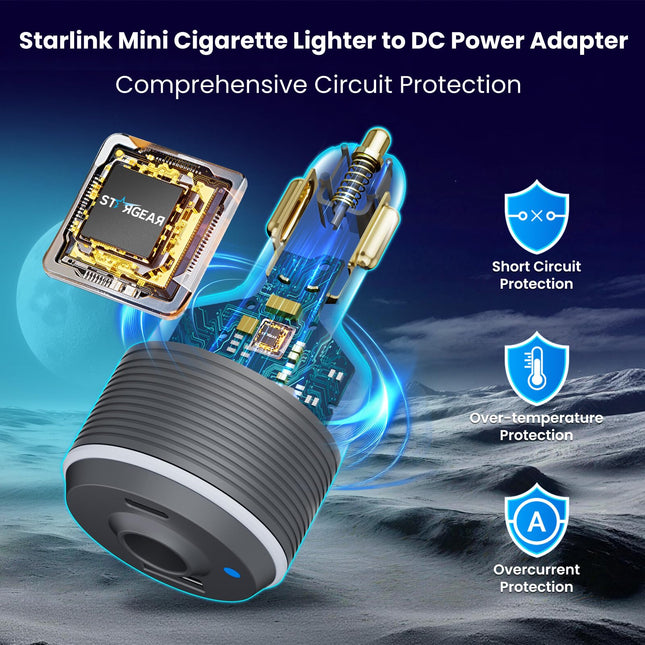 STARGEAR Mini 3-IN-1 Ultra Boost Car Adapter 12-24V 60W with Dual USB