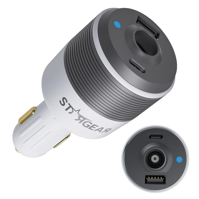 STARGEAR Mini 3-IN-1 Ultra Boost Car Adapter 12-24V 60W with Dual USB